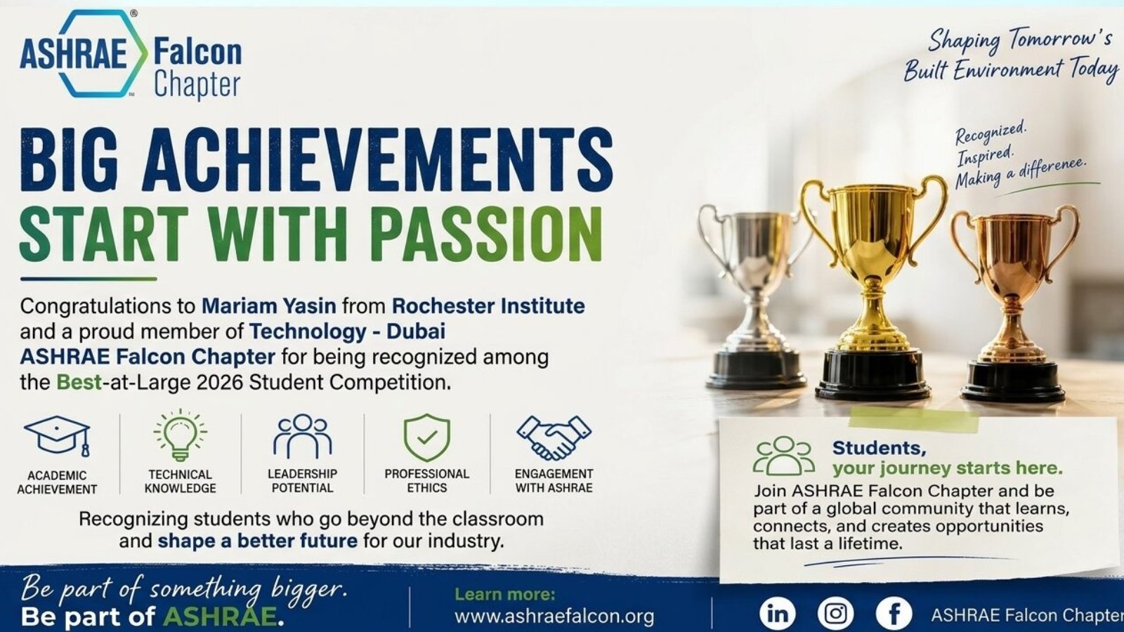 ASHRAE 2026 Competition Winner Mariam Yasin
